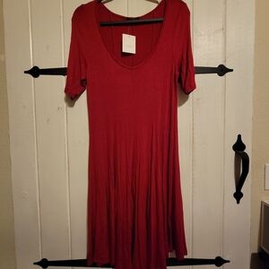 Caralase Womens Dress Red Short Sleeve Size XL